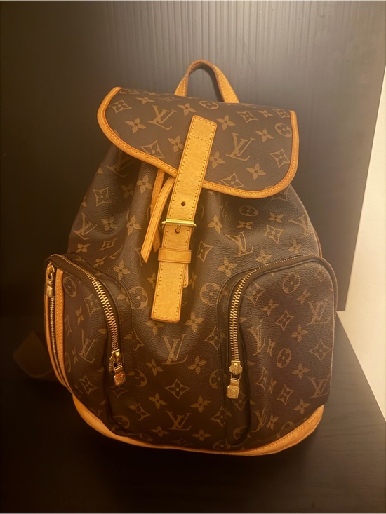 brown leather louis vuitton backpack Upcycled with Bronze Beaudin Designs This item is in good condition and shows signs of wear Louis Vuitton Montsouris PM Backpack